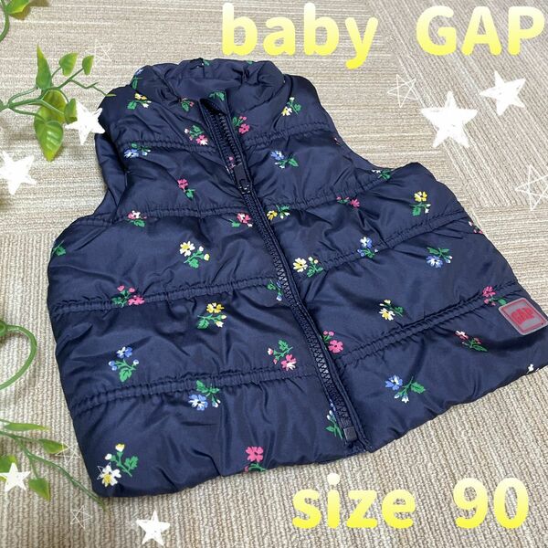 baby GAP ベビー ギャップ ダウンベスト 小花柄 ネイビー アウター