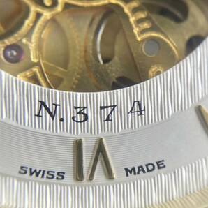 【A03D125】REVUE THOMMEN レビュートーメン 腕時計 手巻き N.374 ホワイト文字盤 ゴールド スケルトン 可動品の画像3