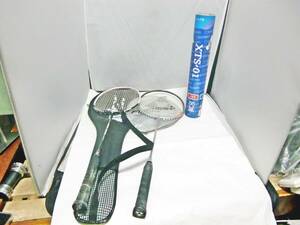 USED prince FISCHR badminton racket 2 ps Shuttle 7 piece power 4000II STRIKE case attaching XTS*01 feather racket practice for 