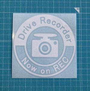 送料無料 ドライブレコーダー ステッカー ホワイト 1枚Drive Recorder ドラレコ12 ヘラフラ usdm セキュリティ 世田谷ベース スタンス