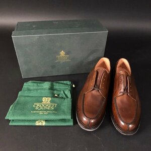 ER0208-46-3 CROCKETT&JONES サイズ7 ビジネス シューズ 茶 ブラウン キャメル 白いシミ有 革靴 80サイズ