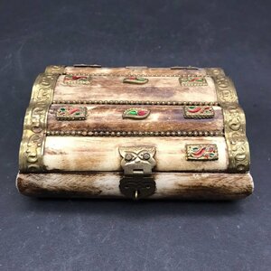 ER0221-9-4. skill CAMEL BONE case jue Reebok s Treasure Box .... work of art left under decoration parts less 11.5×9.5×4.5.60 size 