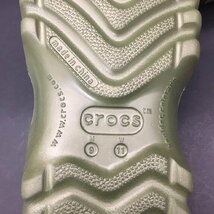 ER0226-51-3 未使用品 crocs クロックス all terrain M9/W11 サイズM9 グリーン カーキ 紐付き 靴 レインシューズ 80サイズ_画像7