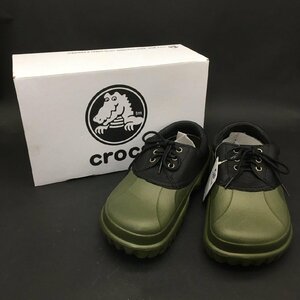 ER0226-51-3 未使用品 crocs クロックス all terrain M9/W11 サイズM9 グリーン カーキ 紐付き 靴 レインシューズ 80サイズ