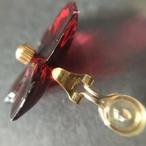 ER0227-24-3 バカラ Baccarat イヤリング 小物 アクセサリー 750 花 赤 2×2.5㎝ 60サイズ_画像10