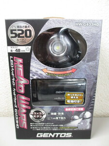 * new goods unopened goods GENTOS Gentos LED head light HW-G433HD 520 lumen head War z white LED single three battery model (A24030105)