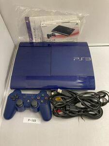 P-189　SONY　PS3　＜CECH-4000＞　250GB　ブルー　スライド　動作確認済み　　　SB