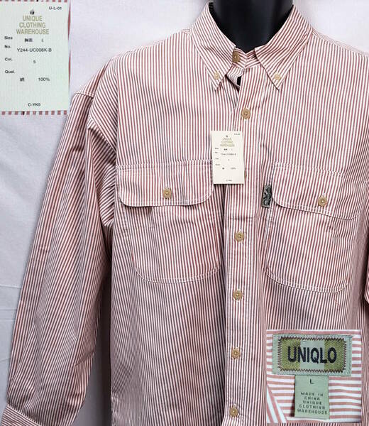 《郵送無料》■Ijinko◆新品☆UNIQLO ユニクロ L サイズ長袖シャツ