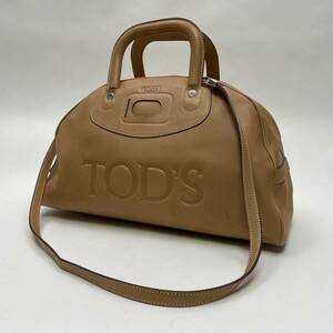 美品!! TOD'S トッズ ハンドバッグ ロゴ ボストンバッグ ショルダーバッグ 2way レザー C28-54