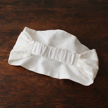 １０００円からスタート　彩小物 紗織りコットン100％ 重ねリボン ヘア ターバン ホワイト 白　E43_画像3