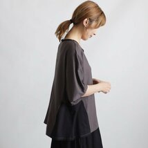 春１０００円からスタート　とろみ伸縮Tシャツ ジャージ カットソー生地　愉快なパッチワーク　ゆったり　ドルマン　トップスY66O_画像5