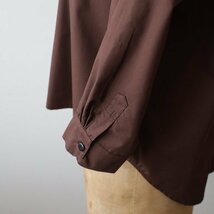 １０００円からスタート　立襟　スタンドカラー　幅広　シャツ　ジャケット　ゆったり　前開き　上質コットン　茶ブラウンH29C_画像9