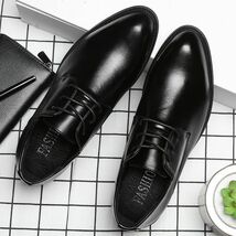 新入荷メンズシークレットシューズ 6cmUP 背が高くなる ビジネスシューズ 靴 紳士靴 6cmUP 背が高 23.5～27cmブラック_画像1