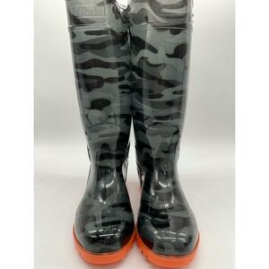  oil resistant safety boots camouflage pattern 28cm gray camouflage PVC boots public works construction safety boots steel iron . core camouflage 