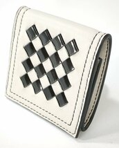 【美品】 BOTTEGA VENETA ボッテガヴェネタ イントレチャート コインケース 小銭入れ 財布 サイフ チェッカー柄 レザー_画像1