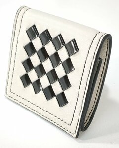 【美品】 BOTTEGA VENETA ボッテガヴェネタ イントレチャート コインケース 小銭入れ 財布 サイフ チェッカー柄 レザー