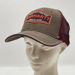 KO1947□Carhartt カーハート メッシュ キャップ 帽子 野球帽 ブラウン フリーサイズ