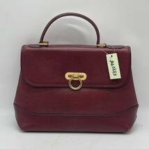 ⑥BN3883●BALLY バリー本革 カーフレザー ハンドバッグ 手提げ鞄 ゴールド金具 ボルドー_画像1