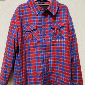 NERDY Padded Flannel Shirt Jacket Red L