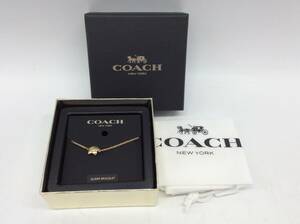 #3047 COACH コーチ slider bracelet スライダーブレスレット ゴールド/金色 花モチーフ 1P ブランドアクセサリー 現状品