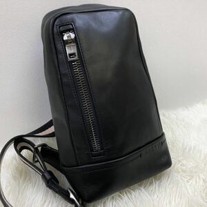 1円 【極美品】 BALLY バリー ボディバッグ ショルダー ブラック レザー ロゴ型押し トレスポ メンズ ビジネス 黒 斜め掛け 通勤 仕事鞄