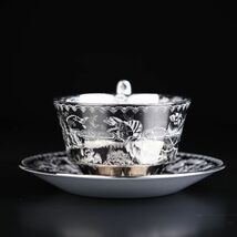 ウェッジウッド 銀彩花文 カップ＆ソーサー A ( Wedgewood , アンティーク , マイセン )_画像4