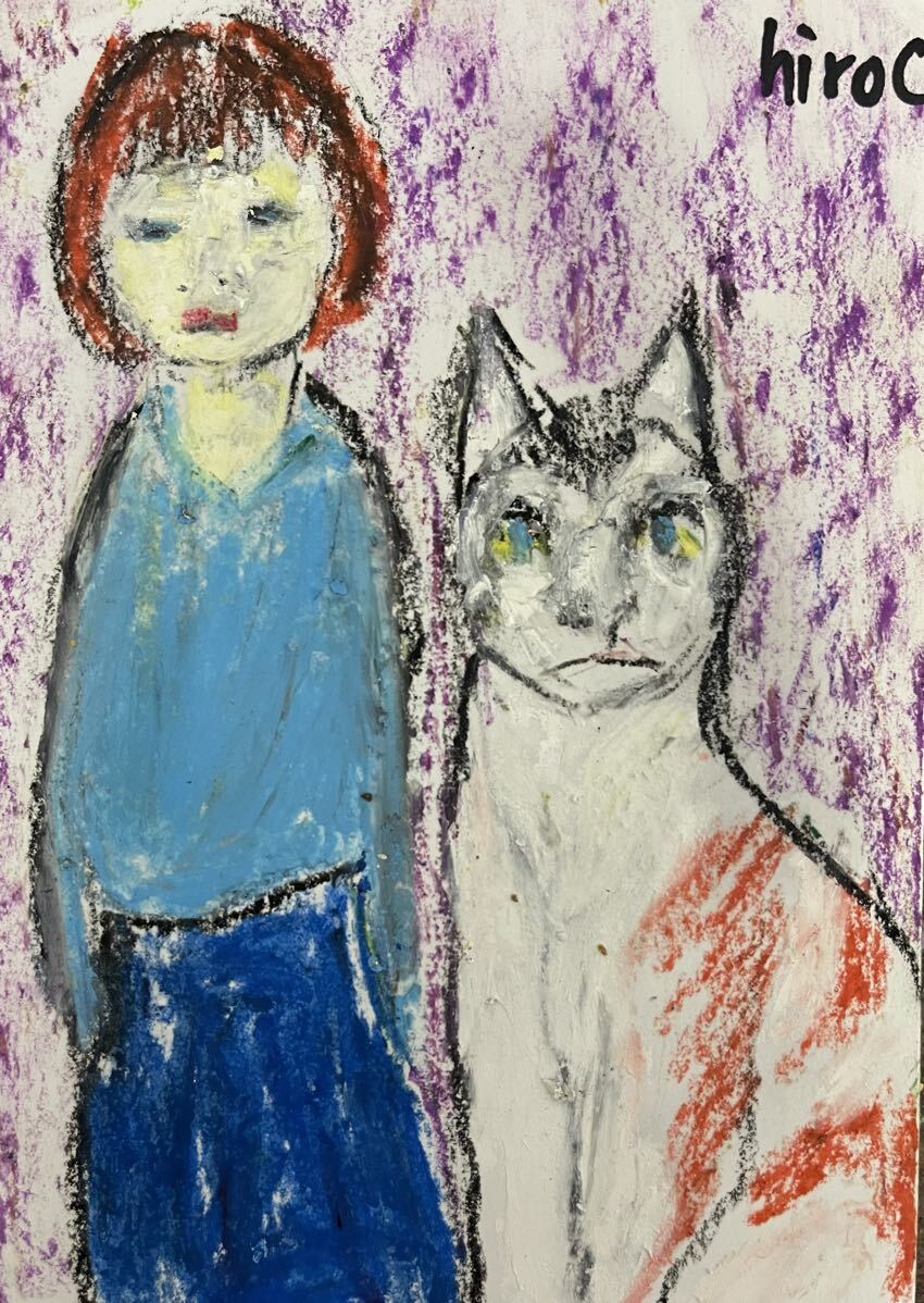 艺术家 Hiro C 记忆之猫, 艺术品, 绘画, 丙烯酸纤维, 加什