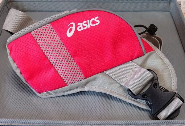 asics ボトルポーチ ピンクxグレー