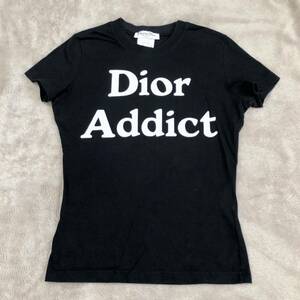 希少★Christian Dior クリスチャンディオール Tシャツ Dior Addict イタリア製 サイズ40 黒