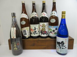 6本セット 芋焼酎(小鹿,小鹿の郷,逆鉾,黒若潮,薩摩茶屋,樵) 一升 1800ml 25% 未開栓 古酒 1円スタート/3-12-6