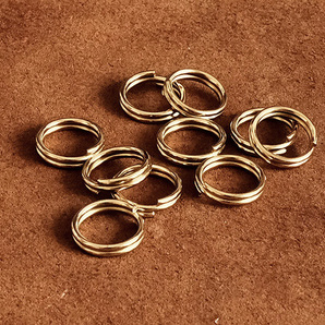 10個セット 真鍮製 二重リング（直径11mm）ゴールド ダブルリング： カスタムパーツ キーホルダー キーリング 二重カン 材料 ブラスの画像1