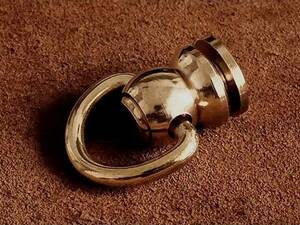 真鍮 ドロップハンドル（小サイズ）ゴールド ポスト トチカン ドロップリング ウォレットチェーン バイカーズウォレット 首輪 ペット用品