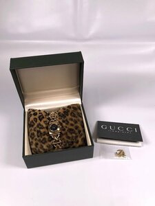 ■【買取まねきや】グッチ GUCCI 6400L レディース QZ YGP 黒文字盤 腕時計 箱・保付き■