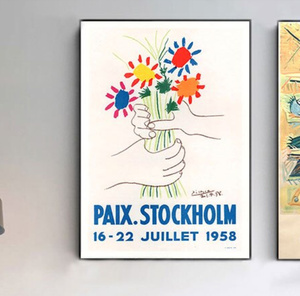  C2720 パブロ・ピカソ Pablo Picasso 花 キャンバスアートポスター 50×75cm イラスト インテリア 雑貨 海外製 枠なし 