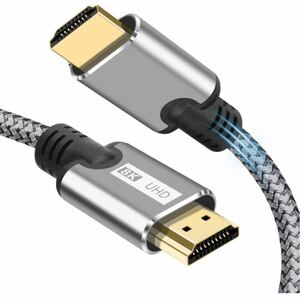 8K HDMI ケーブル 2.1【1Mアップグレード版】MEEKI HDMI 2.1規格 8K@60Hz 4K@120Hz/144Hz 48Gbps超高速高耐久 (グレー)