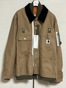 23AW sacai × Carhartt WIP Canvas x MA-1 Jacket Michigan サイズ2 カラー ベージュ サカイ　カーハート　ミシガンジャケット