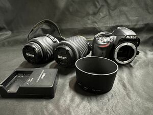 Nikon D3200 ニコン デジタル一眼カメラ レンズ AF-S NIKKOR 18-55ｍｍ 1：3.5-5.6Ｇ 55-200mm1: 4-5.6G ED ジャンク品