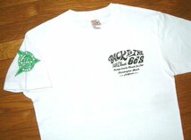 新品 フルスロットル ヘビーコットン生地 カスタムカー プリント 半袖 Tシャツ (Lサイズ/白×緑) 【ワーゲン ビートル】 ピンストライプ_画像3