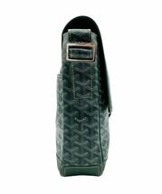 【中古】GOYARD ゴヤール グランブルー MM ショルダーバック PVC レザー グリーン_画像3