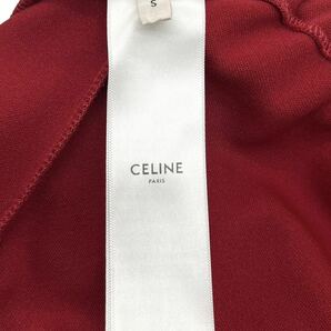 【美品】CELINE セリーヌ クロップドフーディ 2Y779121O 22AW パーカー ロゴパッチ ライン レッド Sの画像5