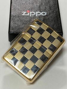 大理石 柄 ゴールド チェック ブラック ZIPPO