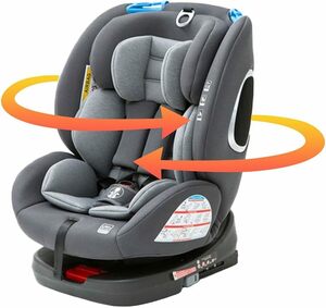 未使用■アイリスプラザ チャイルドシート ジュニアシート PZ ISOFIX 回転式 ベビーシート 安全 ブラック 品番88-1204 新生児~10歳頃