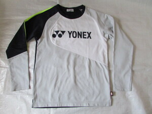  men's M size YONEX long sleeve T shirt USED small .... equipped nappy lining light sweatshirt long T jacket gray series tennis badminton 