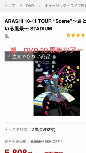 嵐ARASHI10-11TOUR Scene君と僕の見ている風景　スタジアム　通常仕様