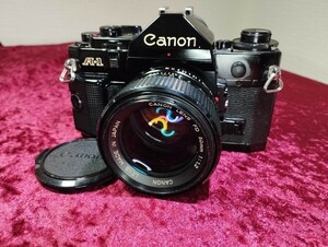 【委託品】CANON A-1 NEW FD 50mm f1.2 レンズ付き シャッターOK 速度変化有り フィルムカメラ 一眼レフカメラ 1円スタート売り切り レトロ