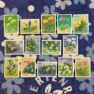 切手set 未使用 高山植物シリーズ 全7集 60円×14種 即決 ☆送料63円