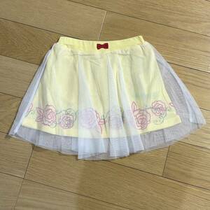 □ディズニープリンセス 女の子用 スカート 100サイズ イエロー系 黄色系 332226901-D 未使用 ボトムス 子供服 キッズ 薔薇 リボン 萌猫堂