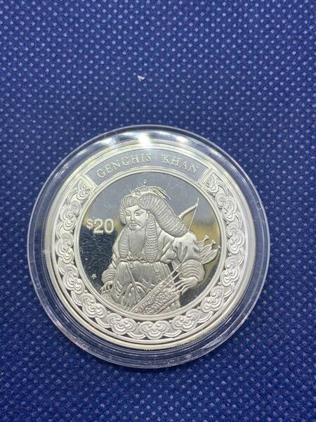 チンギスハーン　1997年　リベリア　20ドル銀貨　1オンス (31g)