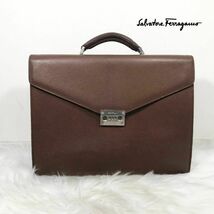 Salvatore Ferragamo フェラガモ レザー ビジネスバッグ_画像1