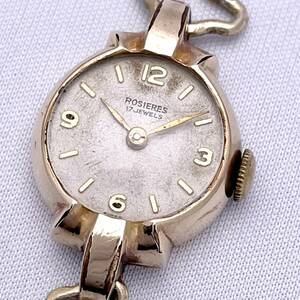 ROSIERESroje-ru14 gold 14K 17JEWELS 17 stone D44186 5041 wristwatch watch hand winding machine gold Gold P92